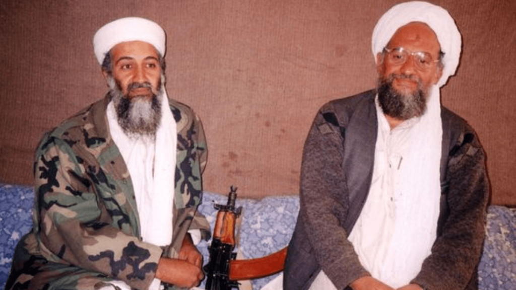 Osama Bin Laden (left) with Ayman al-Zawahiri (right) who took command of Al Qaeda after the killing of Bin Laden in 2011.